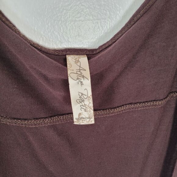 Active Basic Chocolate Brown Sleeveless Shawl Topper Y2K Hippie Gypsy Artsy Boho - Picture 7 of 9